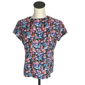Vintage 80's JH Collectibles floral short sleeve blouse Size 6P
